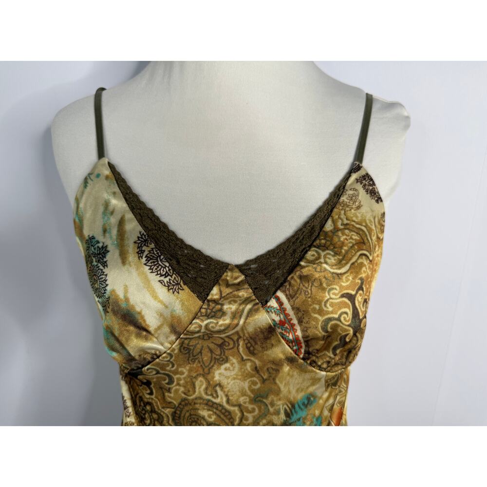 Vtg xhilaration Sz S Satin Floral Babydoll Cami Tank Lace Y2K Fairy Grunge - Picture 2 of 9